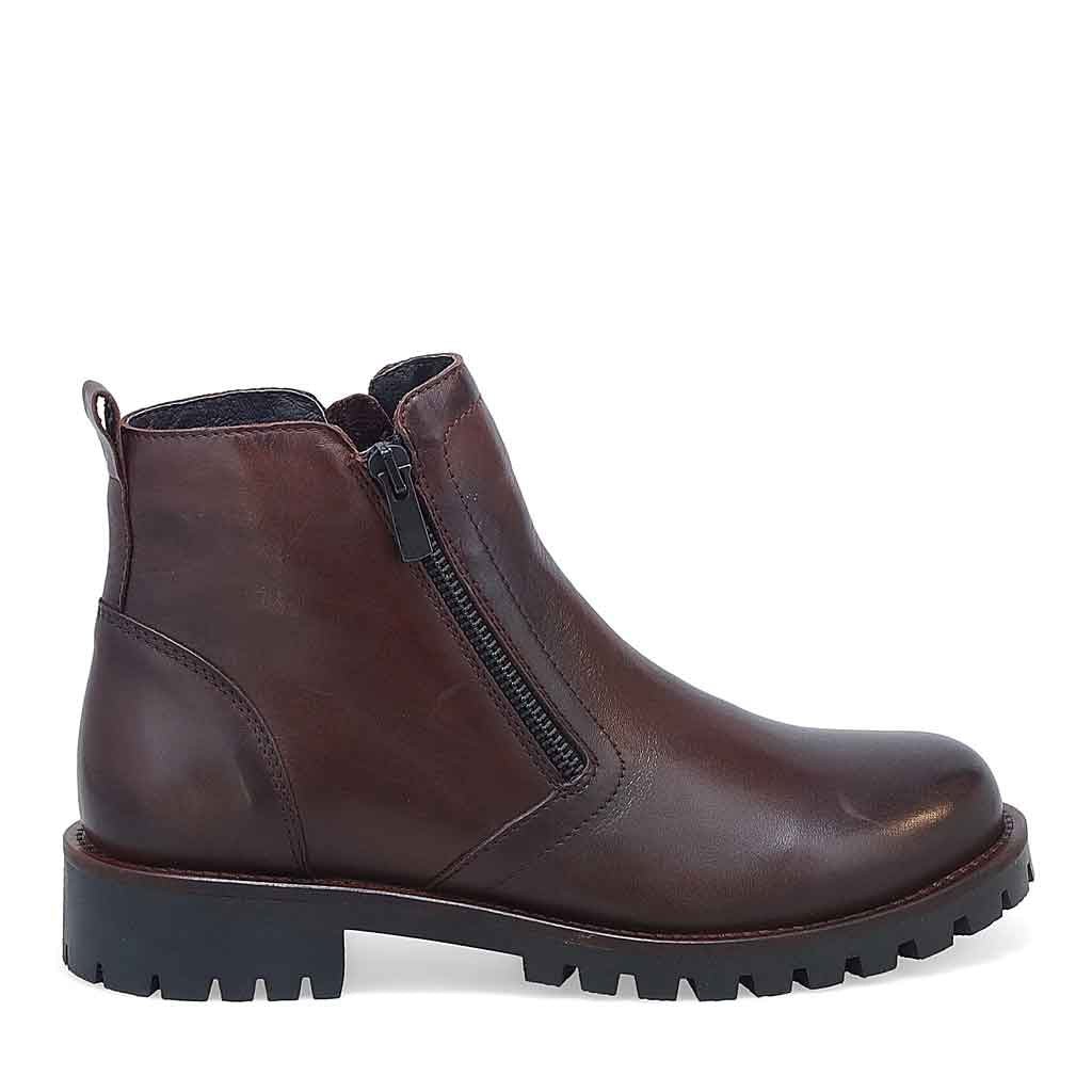 Alise Double Zip Boot - Dark Brown - Sole Food - 1