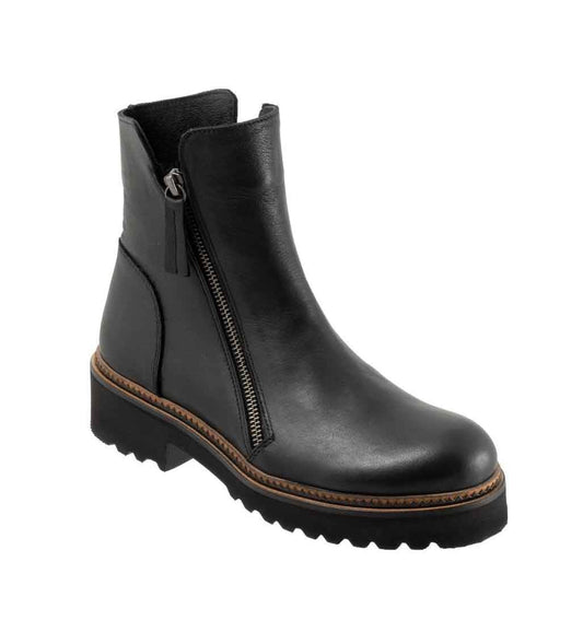 Ariana Double Zip Ankle Boot - Black - Sole Food - 2