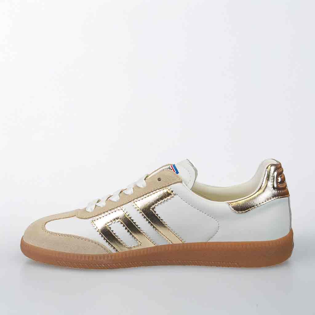 Back 70 Cloud Sneaker - White/ Gold - Sole Food - 4