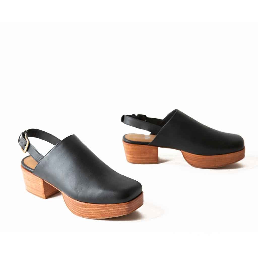 Betty Slingback Clog - Black - Sole Food - 3