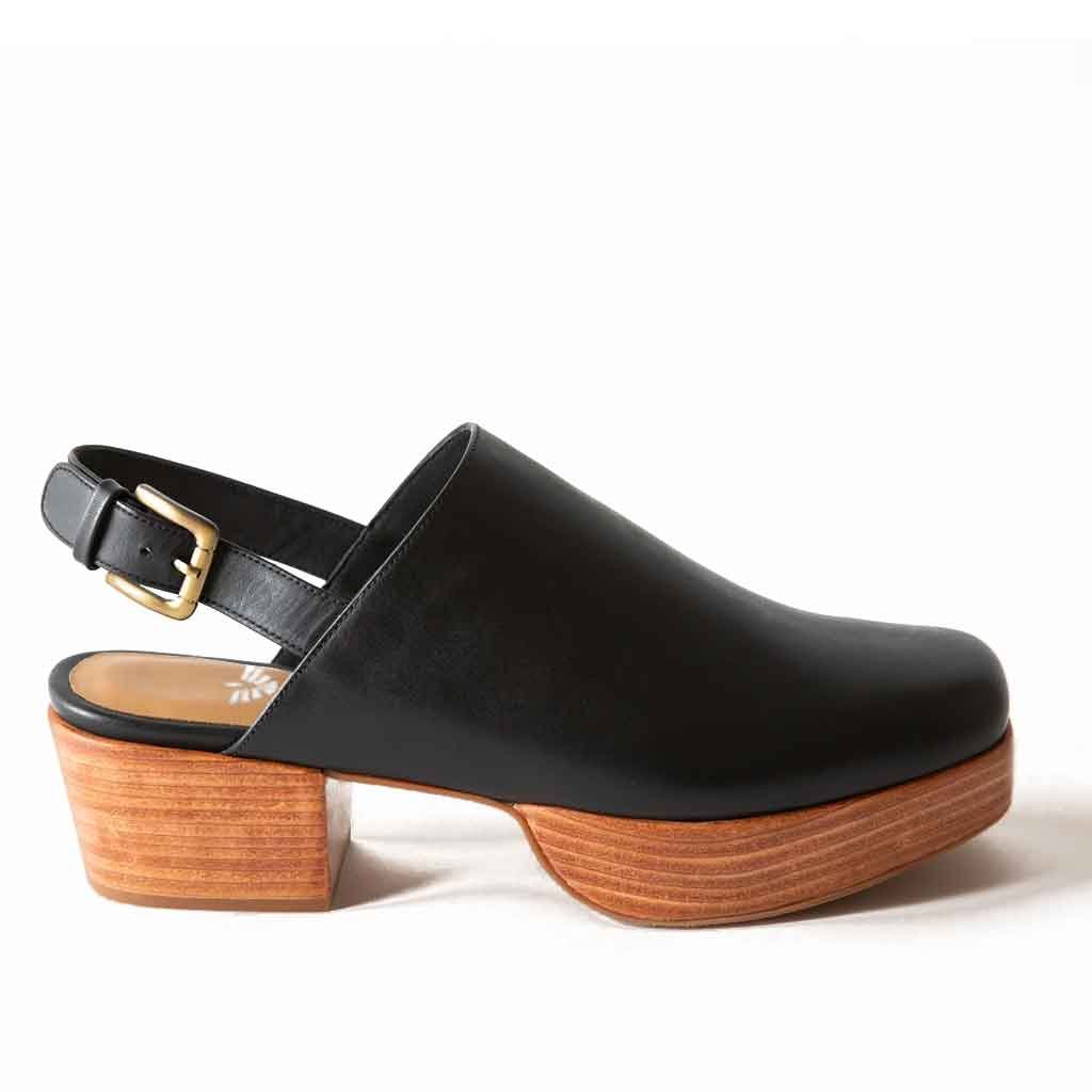 Betty Slingback Clog - Black - Sole Food - 1