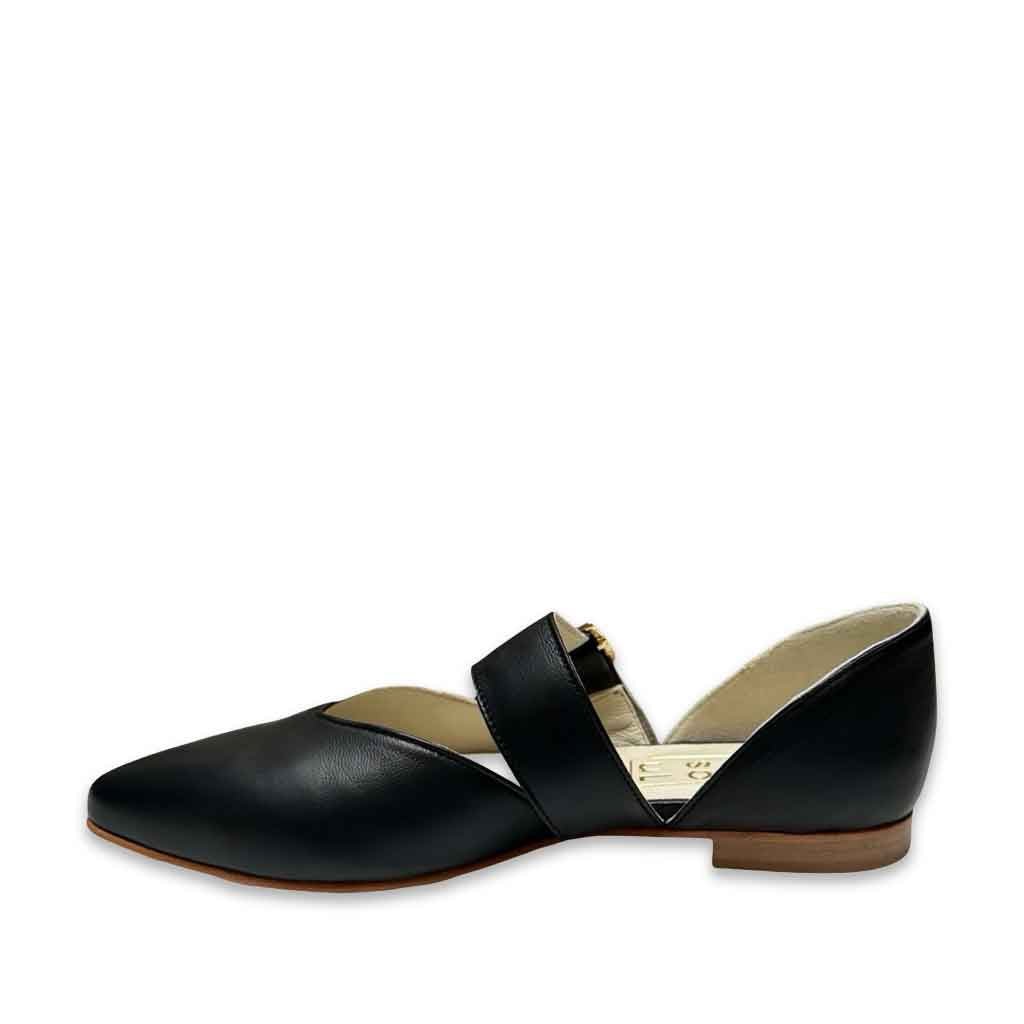 Chrissy Buckle Flat - Black - Sole Food - 3