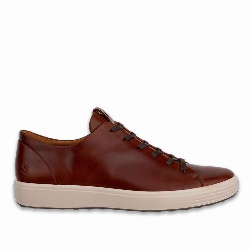 Ecco Soft Plain Lace-Up in Brown Sole Food