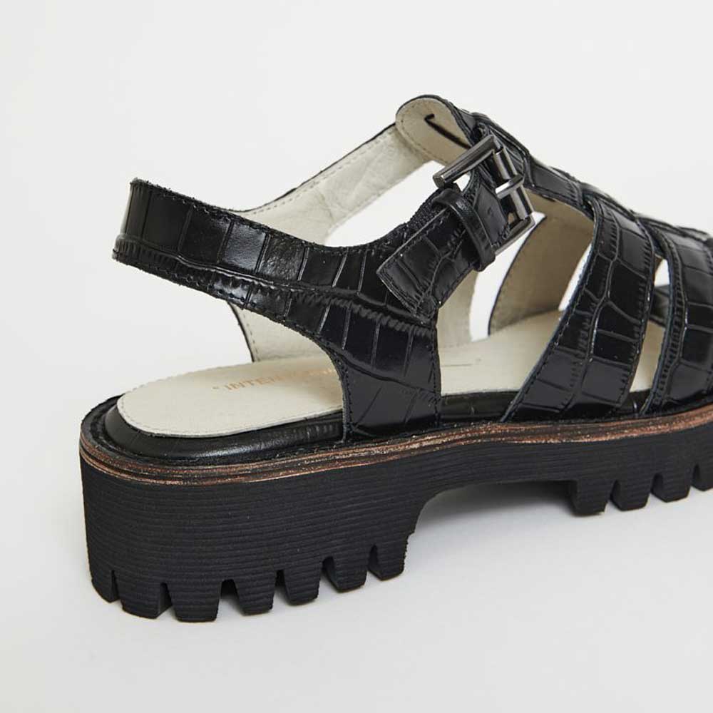 Intentionally Blank Haddie - Black Croco Print - Sole Food - 4