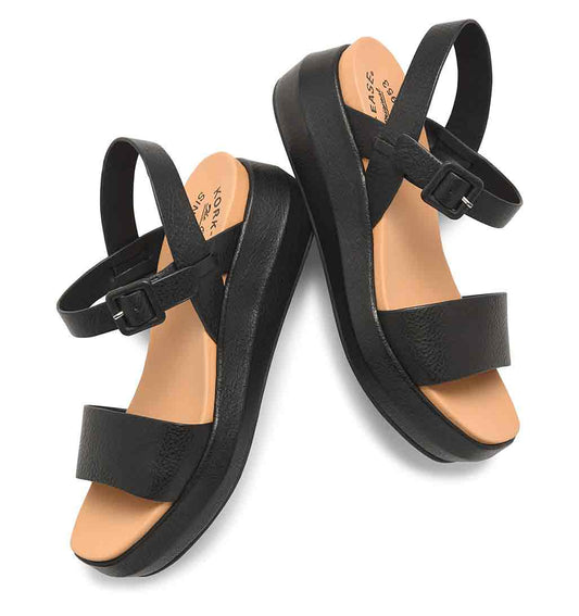 KorkEase Platform Wedge Sandal - Black - Sole Food - 2