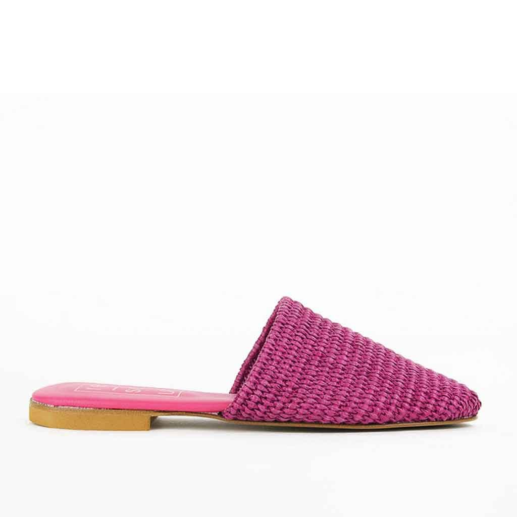 re - souL Raffia Slide - Fuschia - Sole Food - 1
