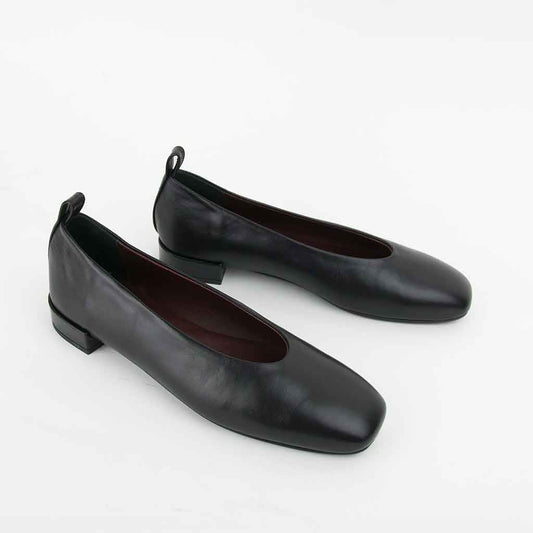 re - souL Ursula Classic Skimmer Flat - Black - Sole Food - 2