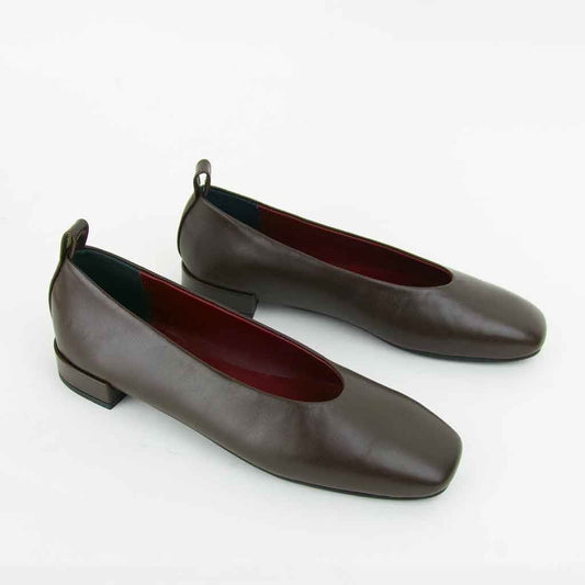 re - souL Ursula Classic Skimmer Flat - Brown - Sole Food - 2