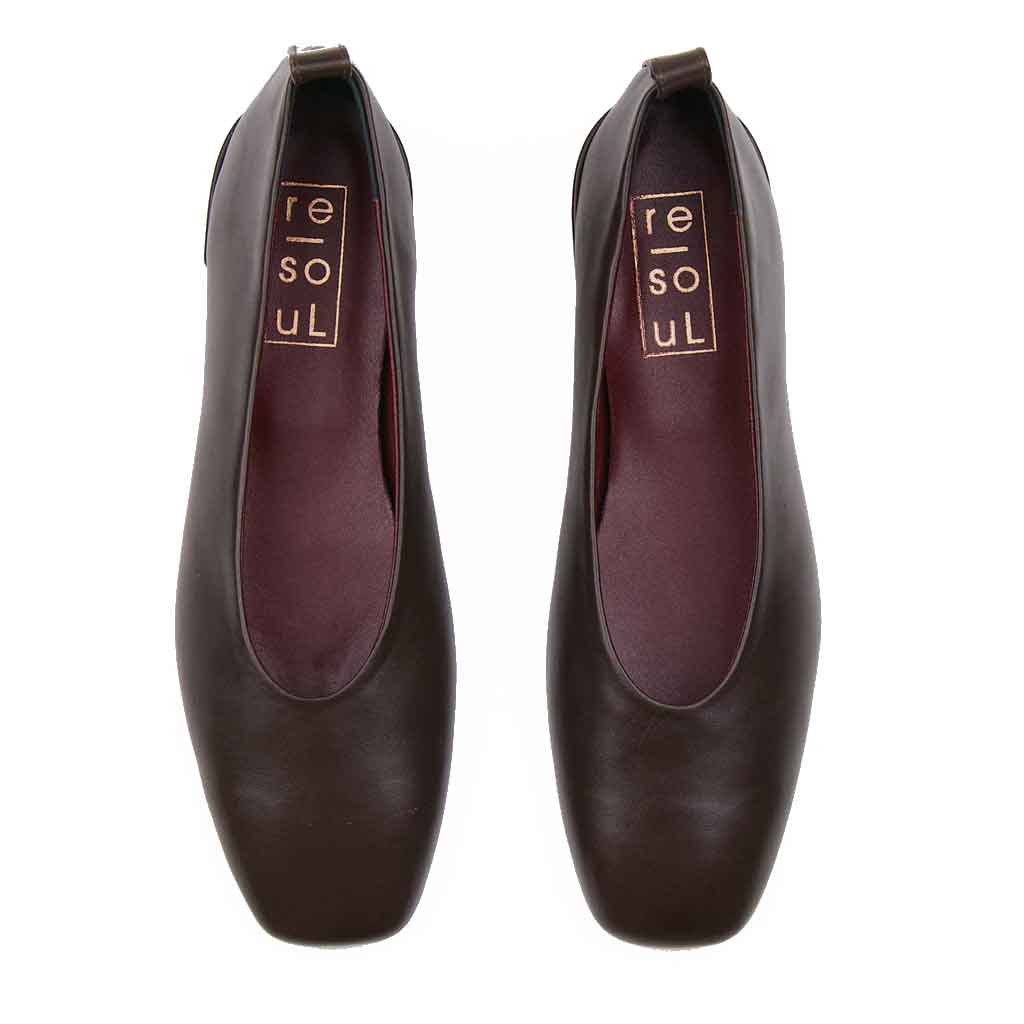 re - souL Ursula Classic Skimmer Flat - Brown - Sole Food - 3