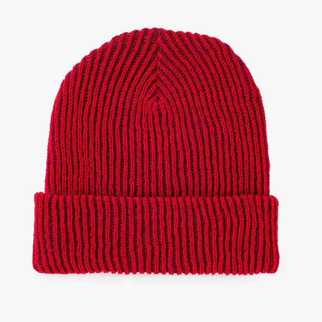 Verloop Simple Rib Knit Beanie - Ruby Red - Sole Food - 1
