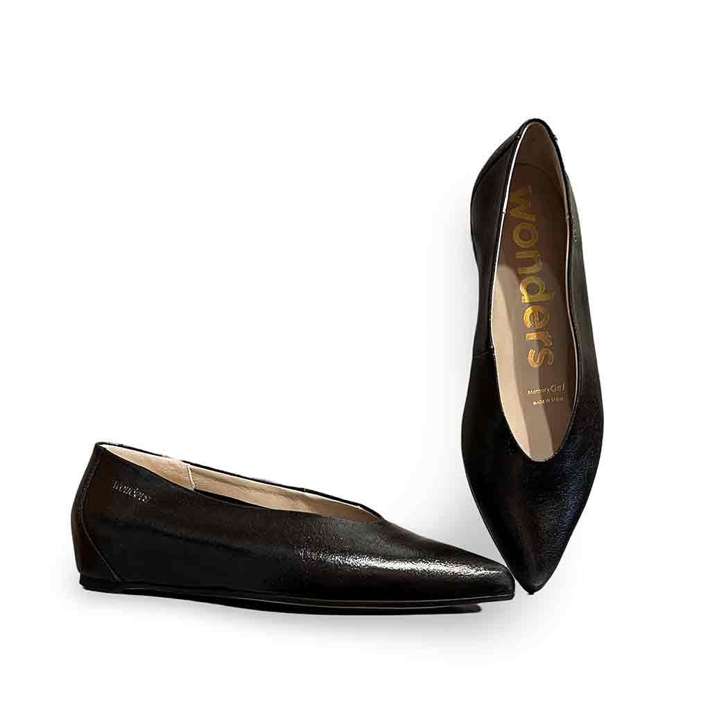 Wonders Black Patent Flat - Sole Food - 2