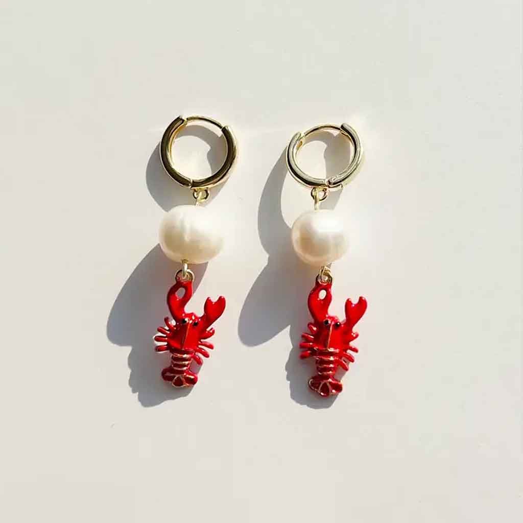 Yellow Dots Studio - Red Lobster Earrings - Sole Food - 2