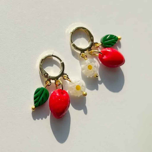 Yellow Dots Studio - Strawberry Harvest Earrings - Sole Food - 2