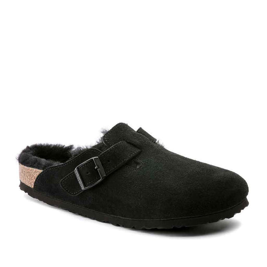 Birkenstock Boston Shearling for Women - Black Suede - Sole Food - 2