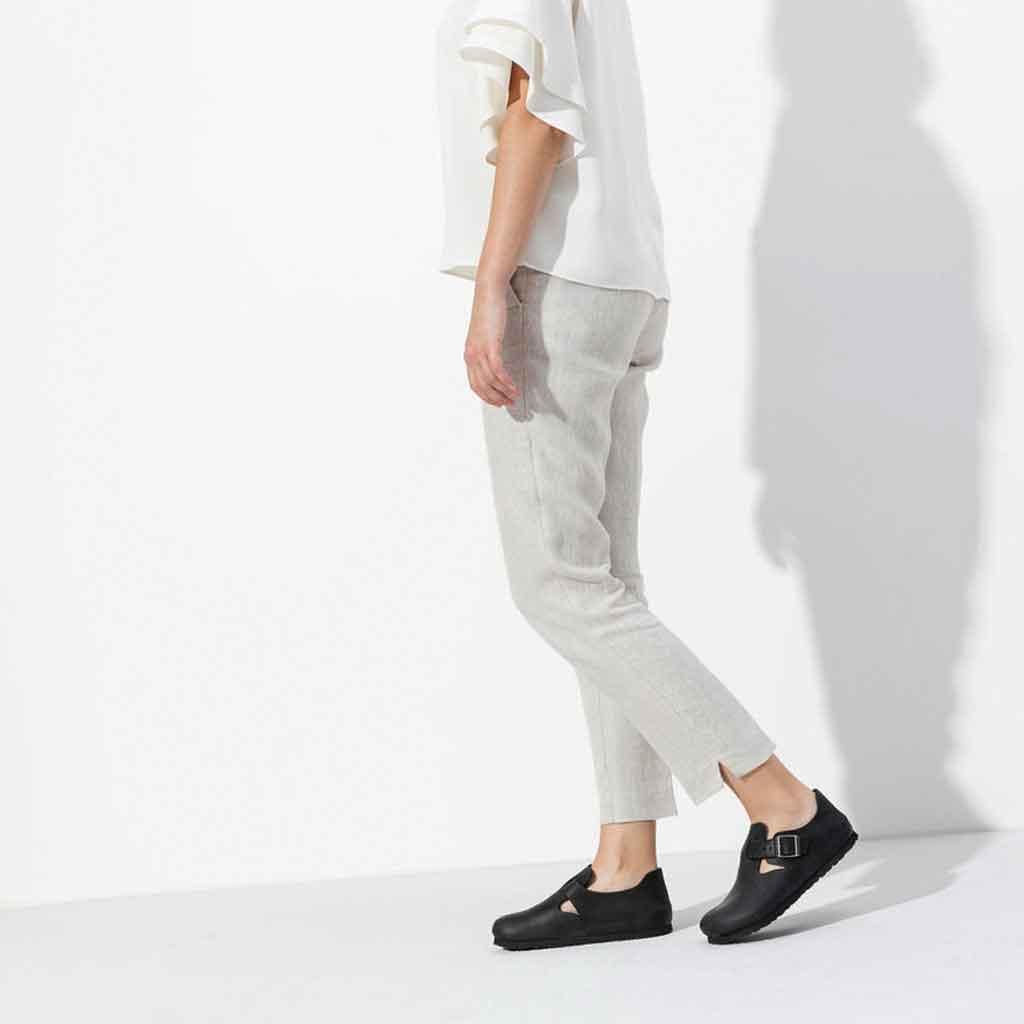 Birkenstock London Clog for Women - Black Leather - Sole Food - 4