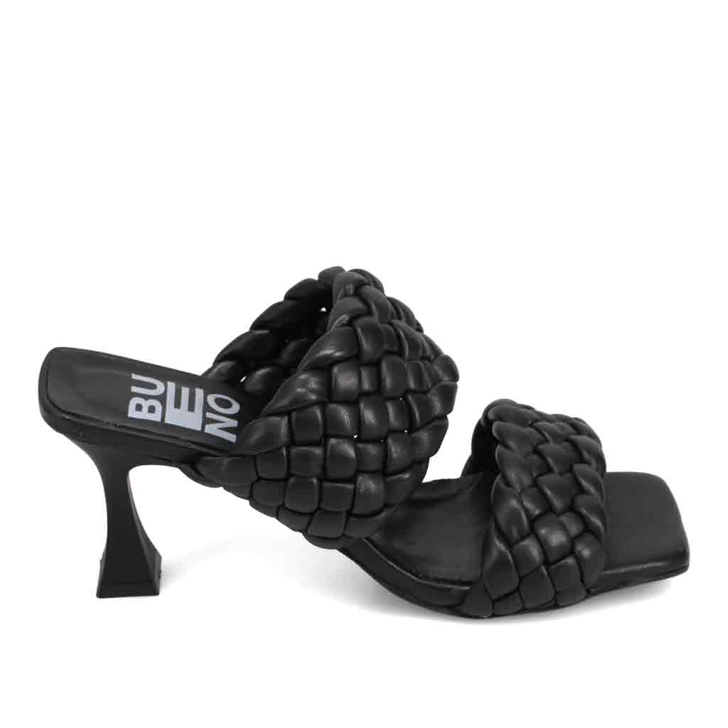 Bueno Winter Heeled Sandal - Black - Sole Food