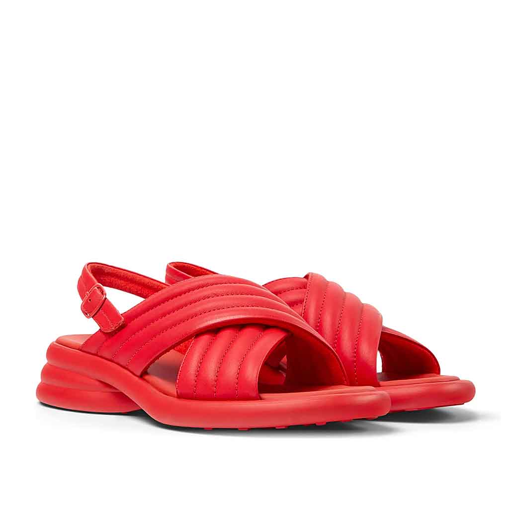 Camper Spiro Cross-Strap Sandal - Red - Sole Food