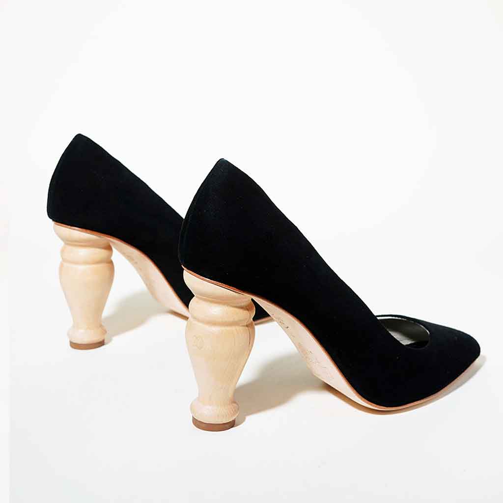 Charlotte Stone Baughn Heel Pump - Black - Sole Food