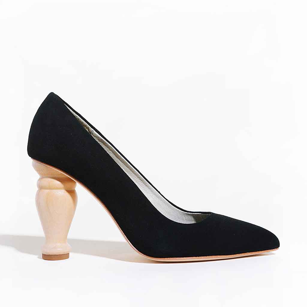Charlotte Stone Baughn Heel Pump - Black - Sole Food