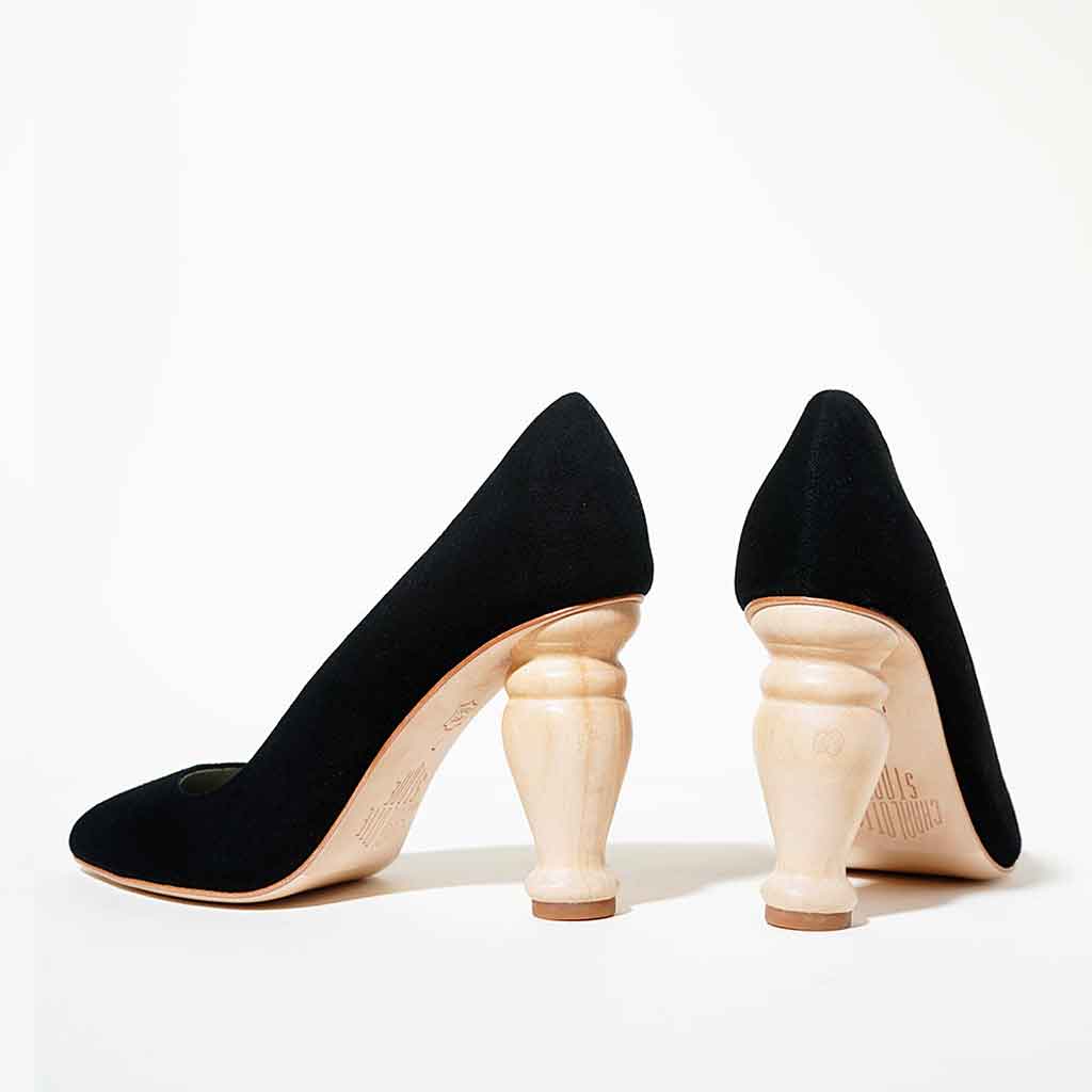 Charlotte Stone Baughn Heel Pump - Black - Sole Food