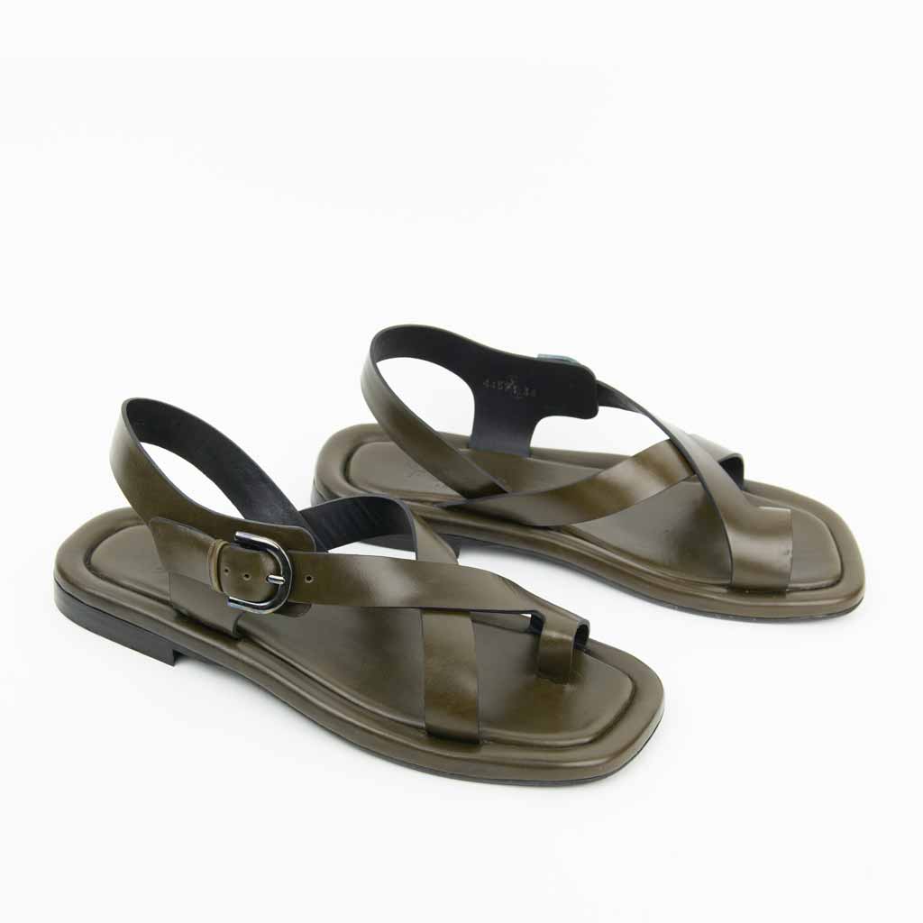 Homers Maya Cross Strap Sandal - Olive - Sole Food