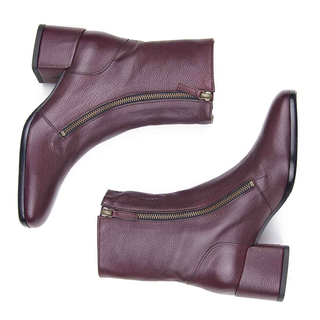 Homers Niki Heeled Boot - Prune - Sole Food - 4
