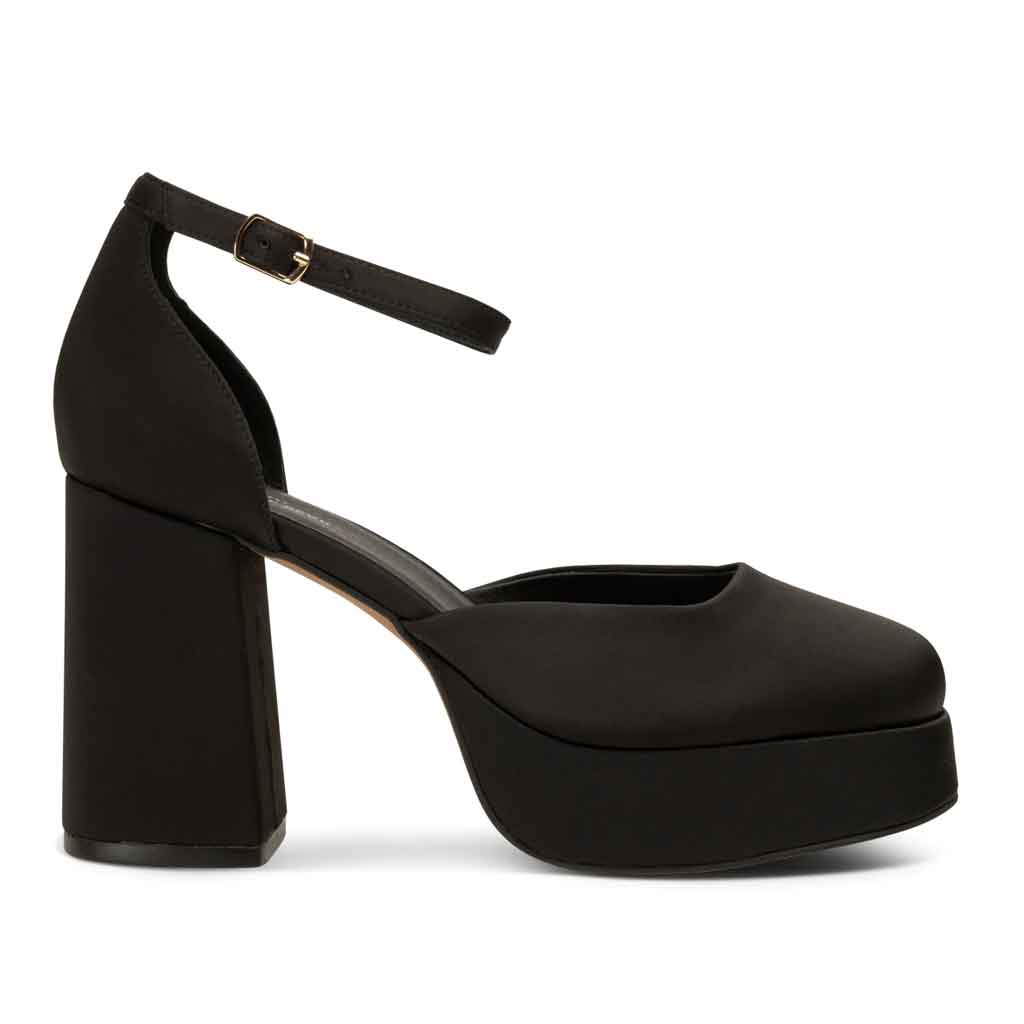Shoe the Bear Priscilla Heel - Black Satin - Sole Food - 1