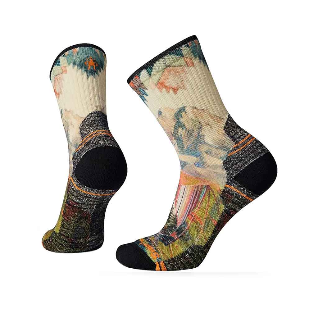 Smartwool Hike Light Cushion Womens Crew Socks- Mountain Print - Sole Food - 1