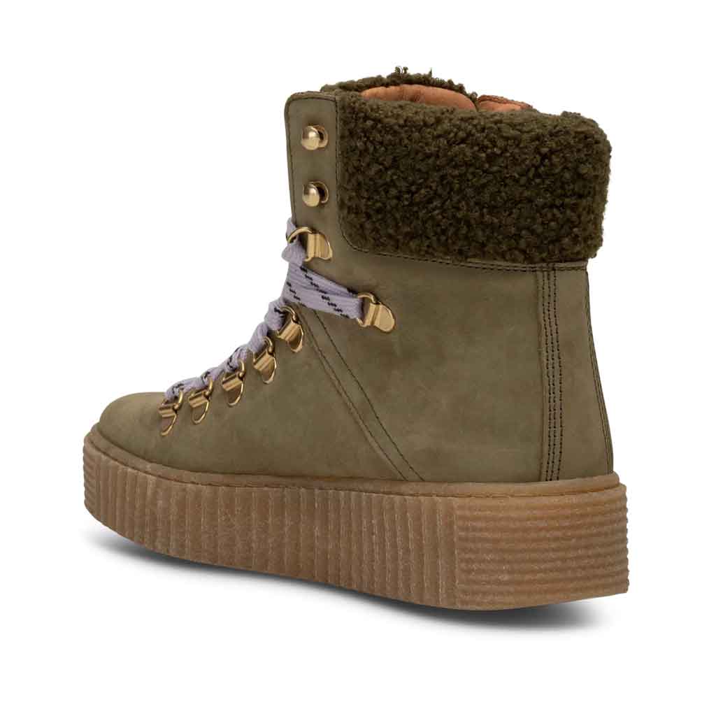 STB Agda Nubuck Lace-Up Boot - Khaki - Sole Food - 4