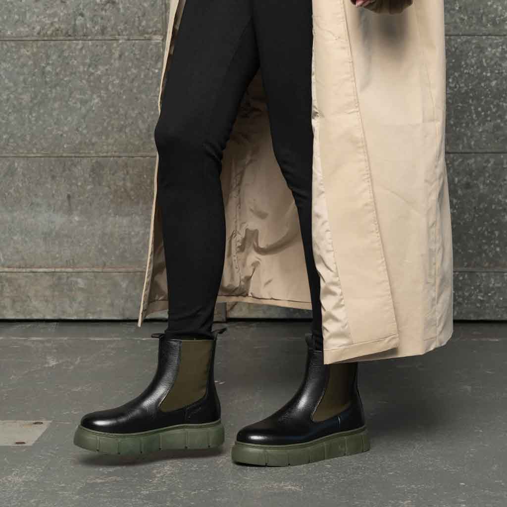 STB Tove Chelsea Boot - Black and Khaki - Sole Food - 4