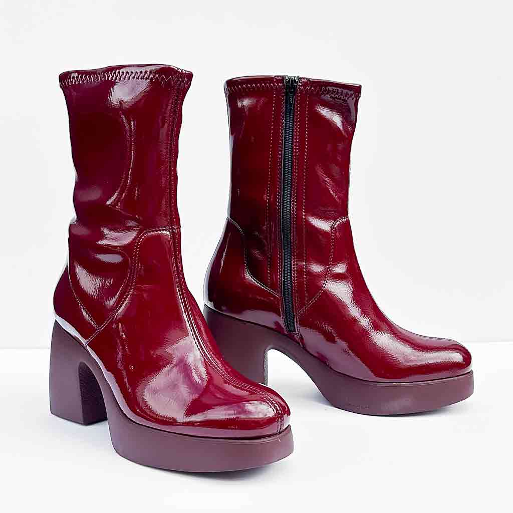 Wonders Krinkle Boot - Vino - Sole Food