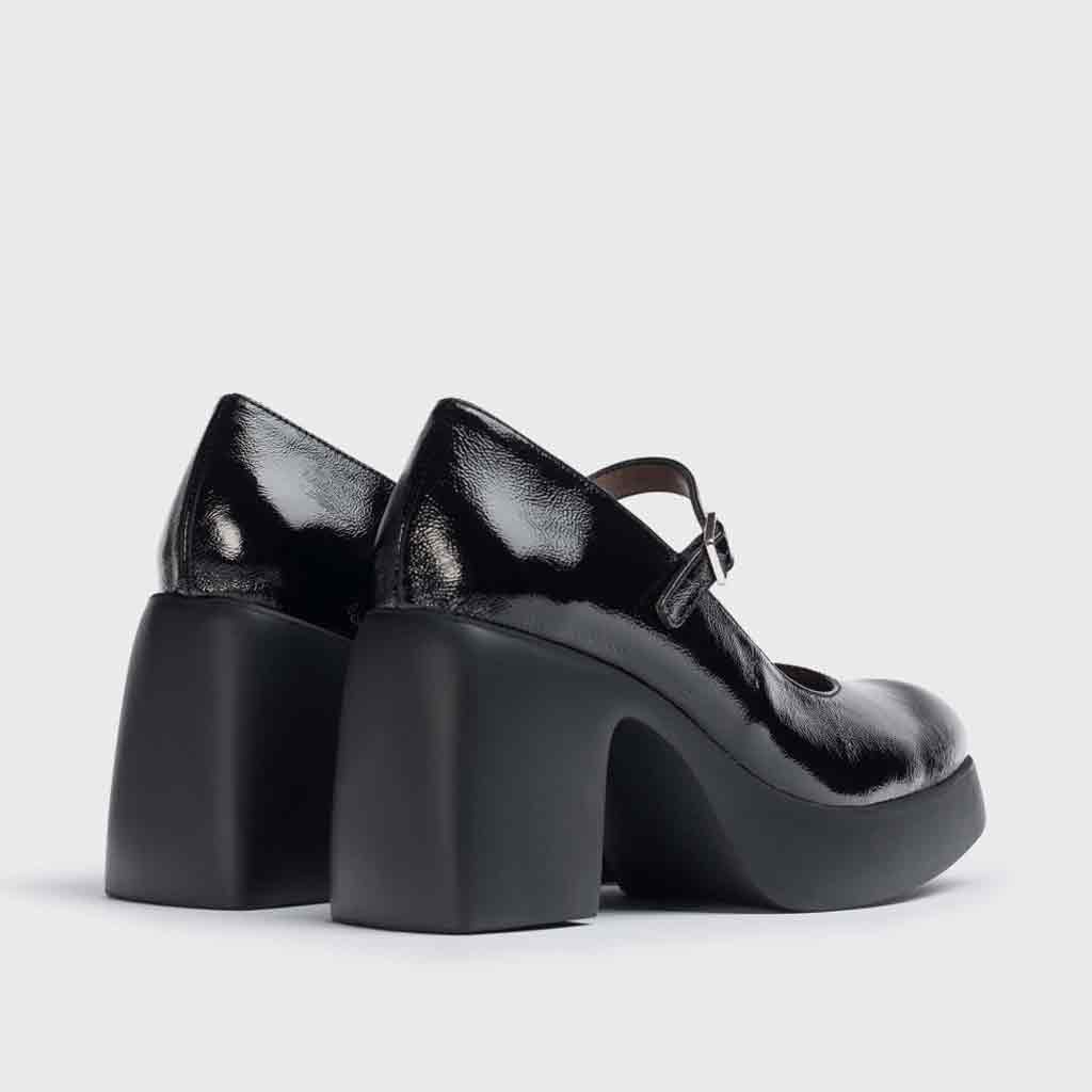 Wonders Lack Chunky Mary Jane - Black Patent - Sole Food