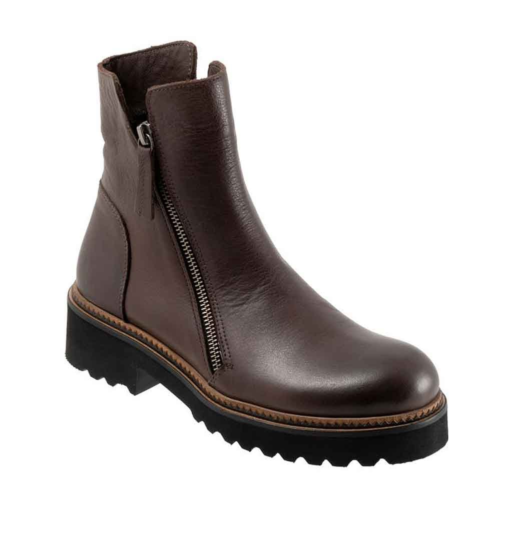 Ariana Double Zip Ankle Boot - Brown - Sole Food - 3
