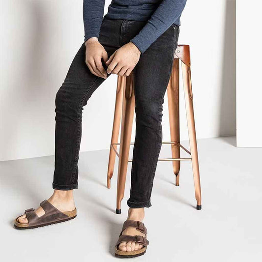 Arizona Slide Sandal - Brown Oil Leather - Sole Food - 2