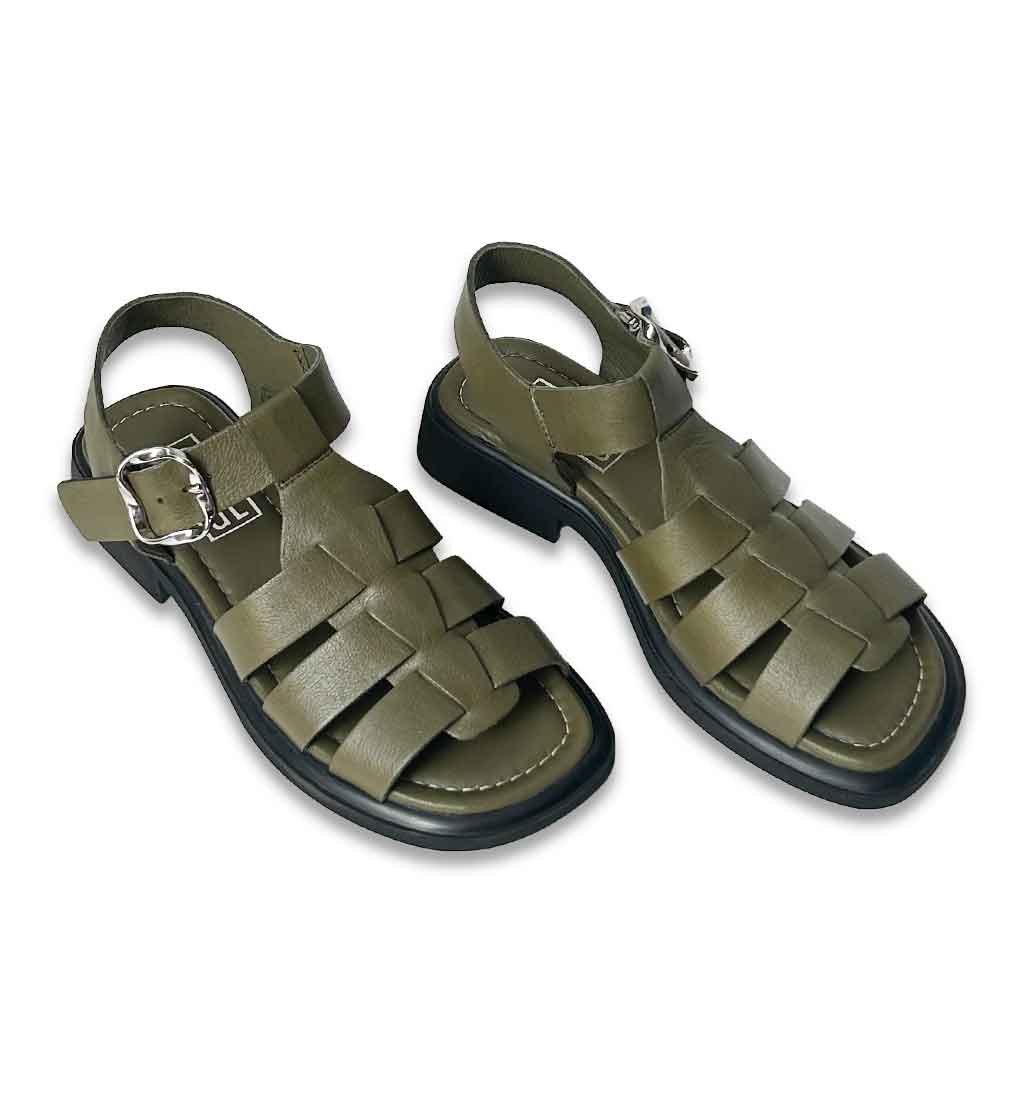 Aylin Fisherman Sandal - Olive - Sole Food - 2
