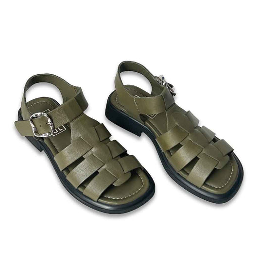 Aylin Fisherman Sandal - Olive - Sole Food - 2