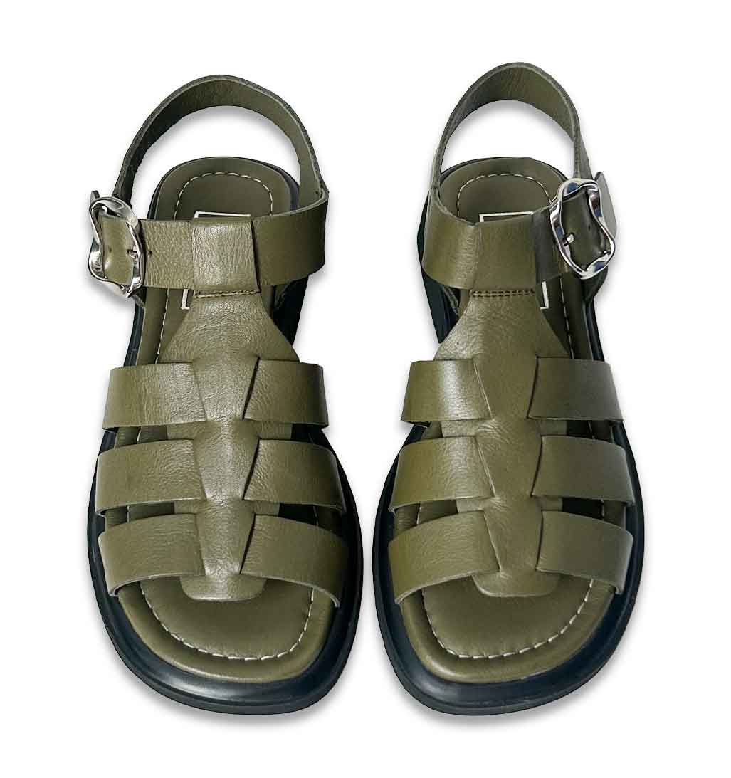 Aylin Fisherman Sandal - Olive - Sole Food - 4