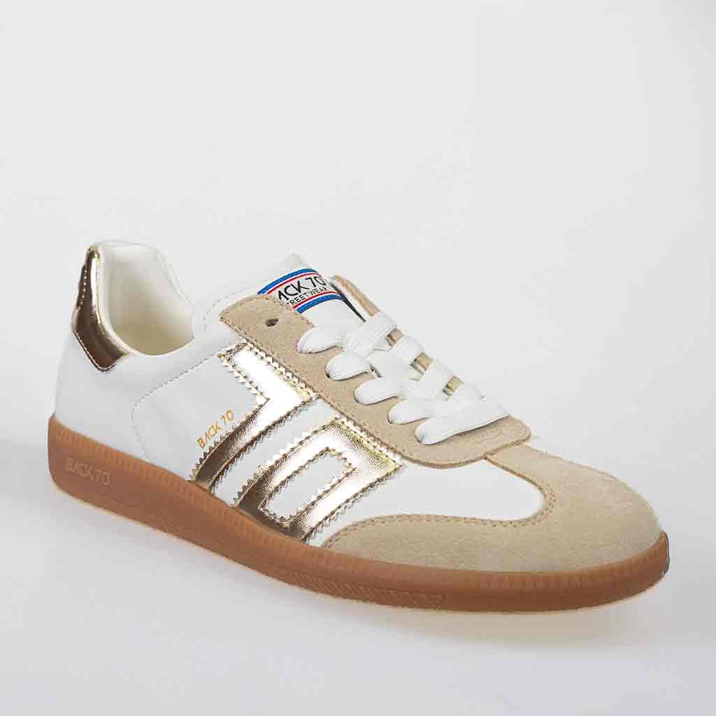Back 70 Cloud Sneaker - White/ Gold - Sole Food - 3