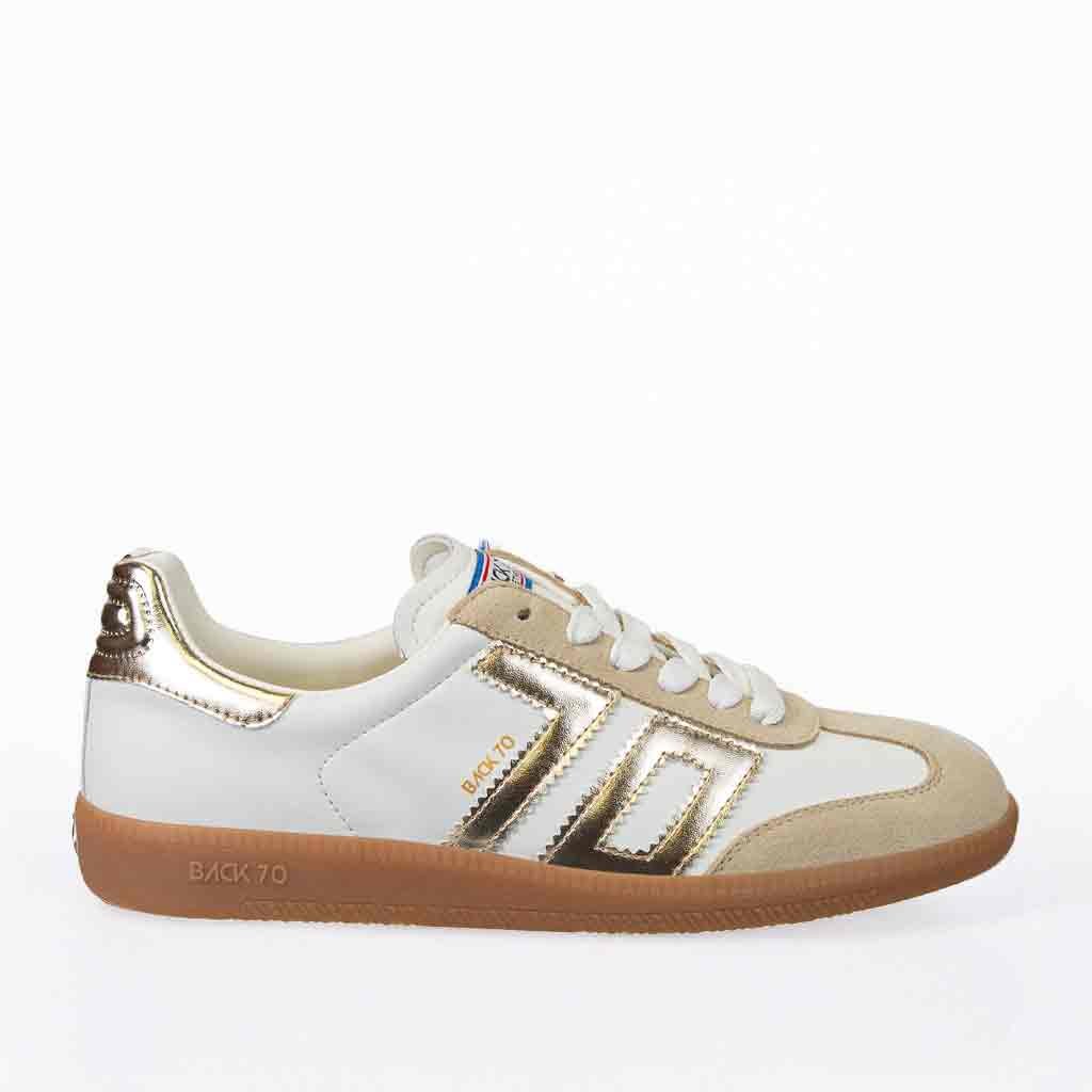 Back 70 Cloud Sneaker - White/ Gold - Sole Food - 1