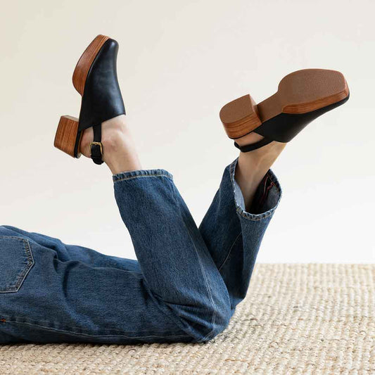 Betty Slingback Clog - Black - Sole Food - 2