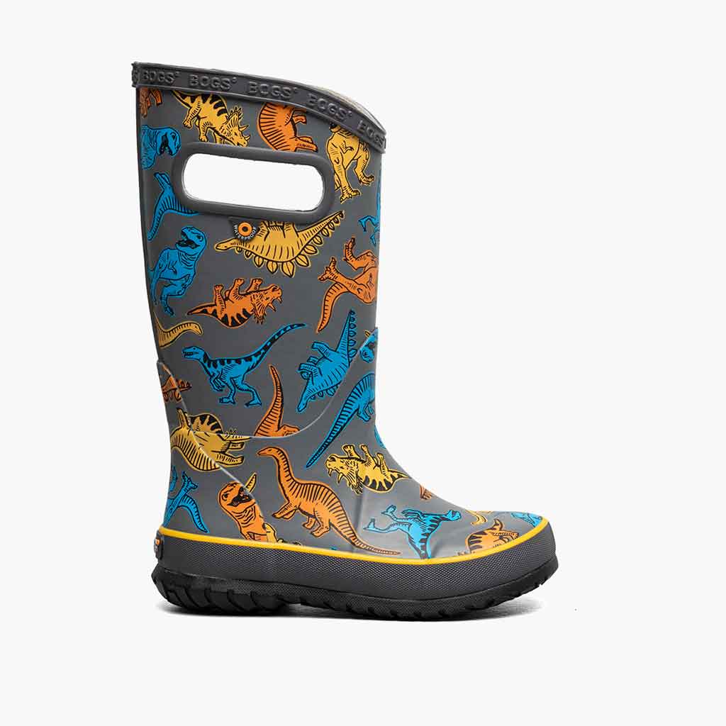 Bogs Rainboot Super Dino - Gray/Multi - Sole Food - 1