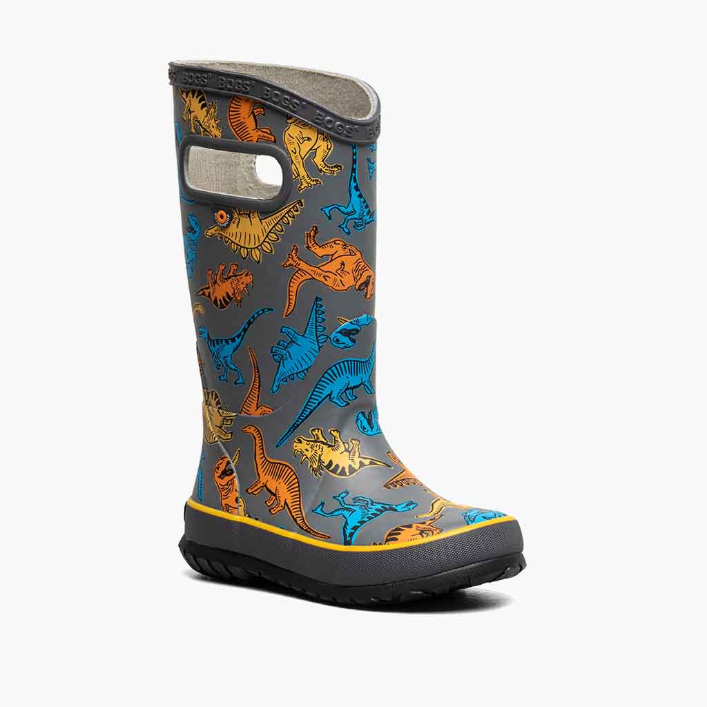 Bogs Rainboot Super Dino - Gray/Multi - Sole Food - 2