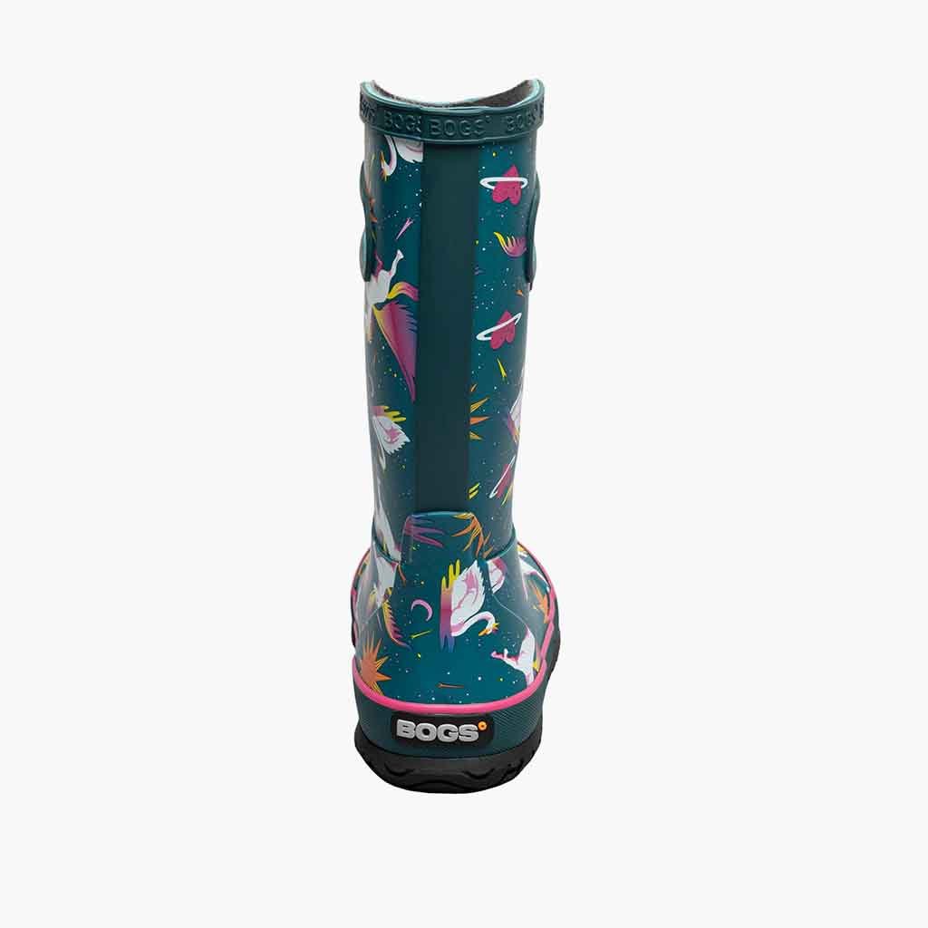 Bogs Rainboot Unicorn Swan - Teal/Multi - Sole Food - 4