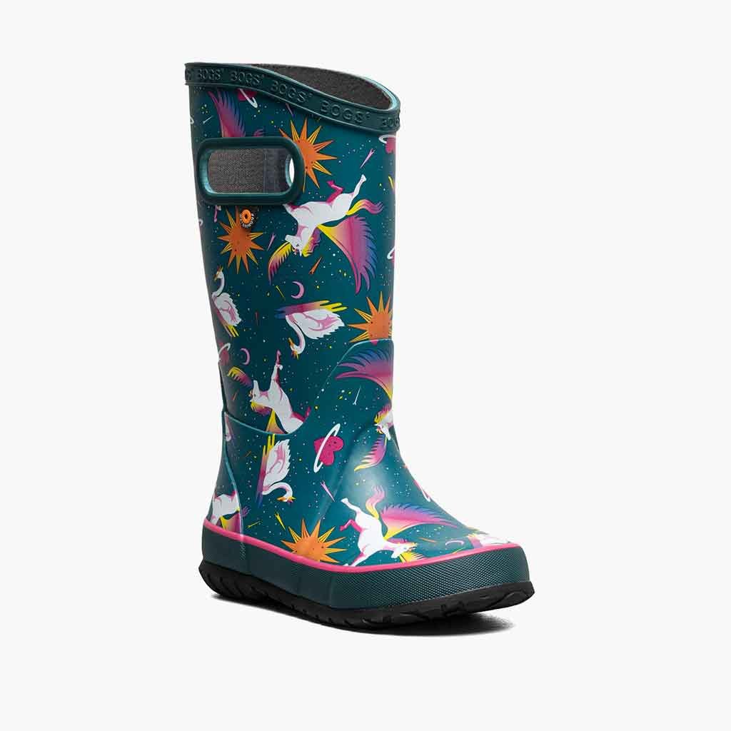 Bogs Rainboot Unicorn Swan - Teal/Multi - Sole Food - 2