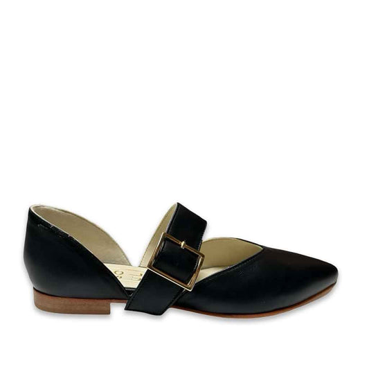 Chrissy Buckle Flat - Black - Sole Food - 1