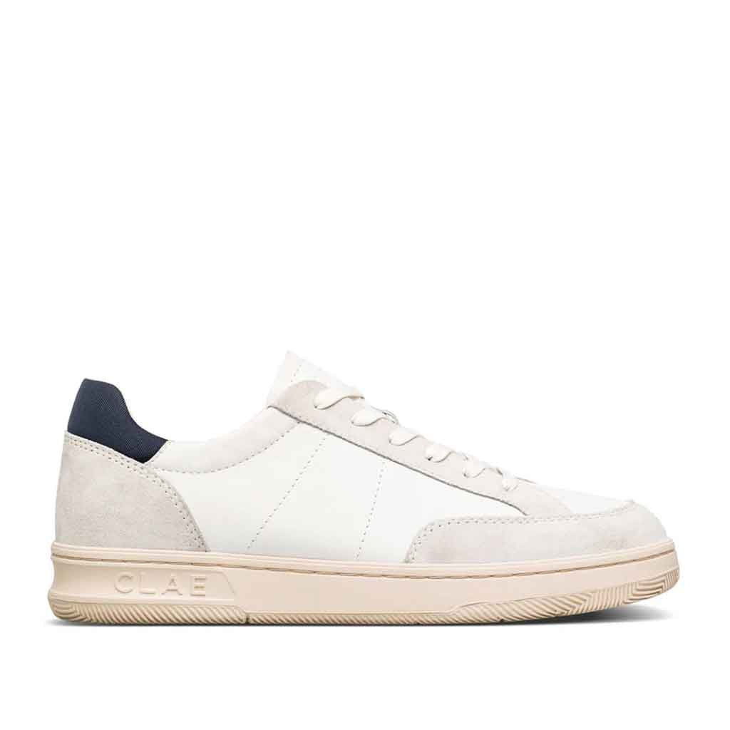 Clae Monroe Sneaker for Men - White Leather Navy - Sole Food - 1