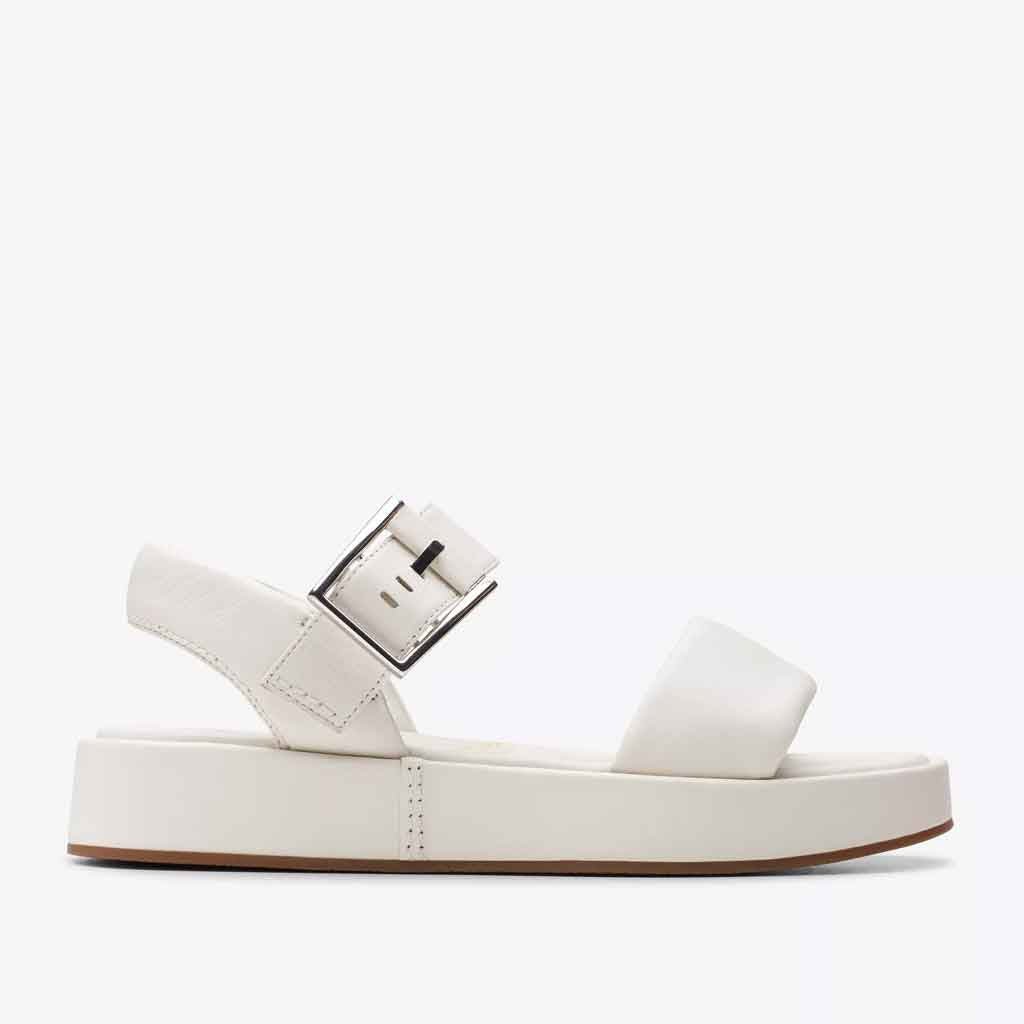 Clarks Alda Strap Sandal - White - Sole Food - 1