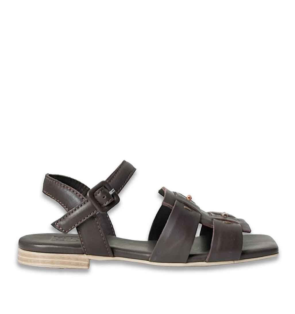 Eren Flat Woven Sandal - Dark Brown - Sole Food - 1