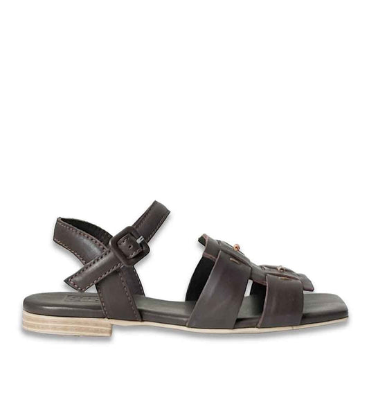 Eren Flat Woven Sandal - Dark Brown - Sole Food - 1