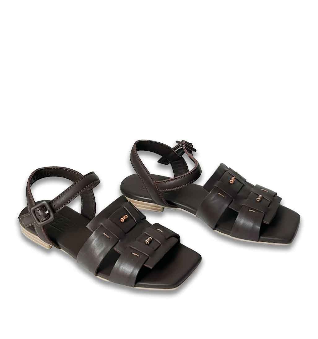Eren Flat Woven Sandal - Dark Brown - Sole Food - 2